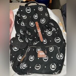 VS Pink back pack with love pink and 86 logo all over